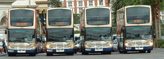 Four Enviro500s seen at the Vegas launch ceremony