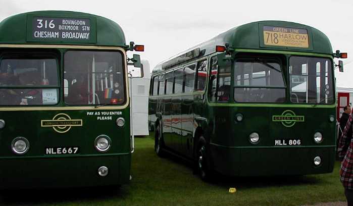 Country area RF667 and Greenline RF269 at Showbus 2001