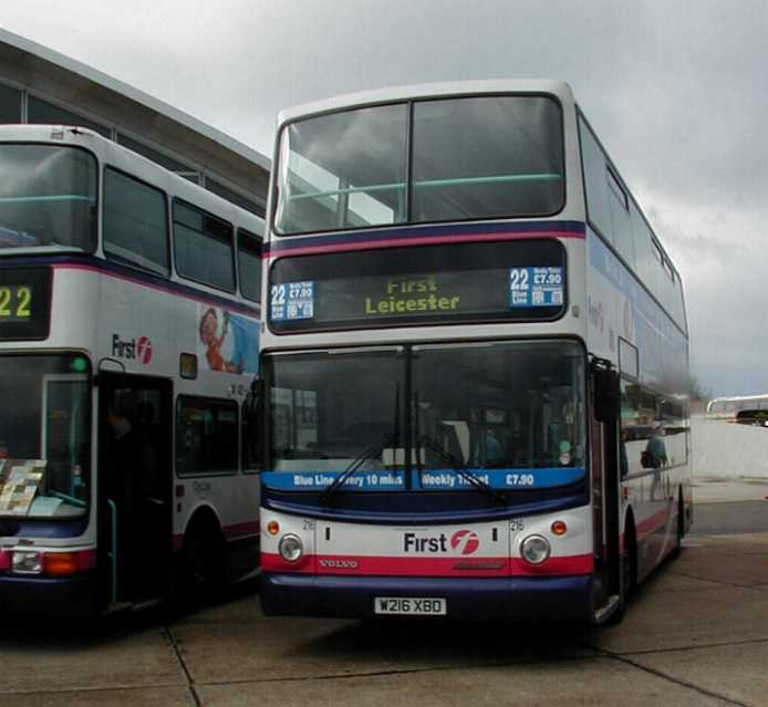 First Leicester Volvo B7TL Alexander ALX400 216