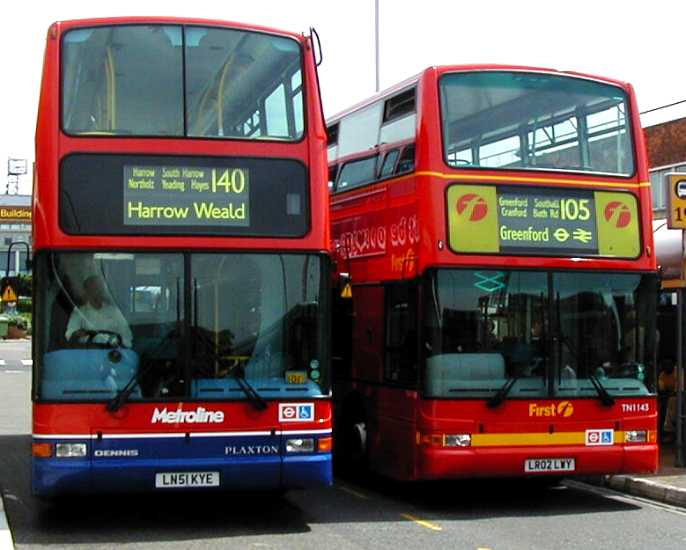 Metroline TPL249 and First TN1143