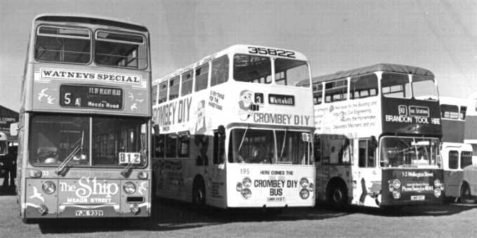 Advert buses at SHOWBUS 80, Thorpe Park