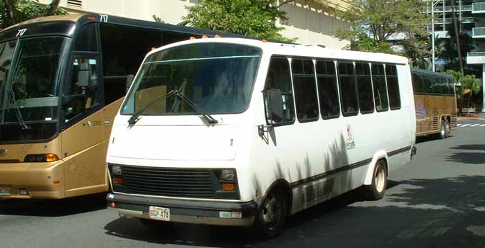 Hawaiian white minibus